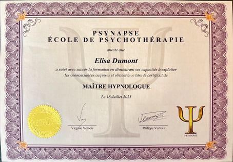 Diplôme Maître Hypnologue à Toulouse