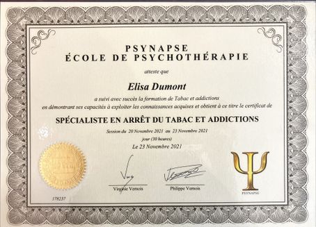 Diplôme Spécialiste en Arrêt du Tabac et Addictions à Toulouse
