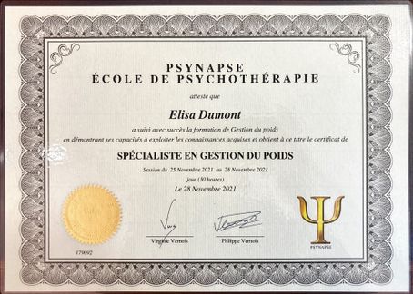 Diplôme Spécialiste en Gestion du Poids à Toulouse