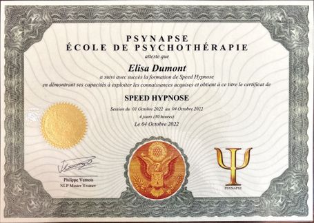 Diplôme Praticien en Speed Hypnose à Toulouse