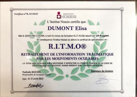 Diplôme Praticien en Retraitement de l'Information Traumatique par les Mouvements Occulaires à Toulouse